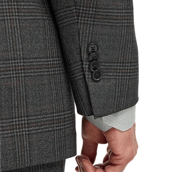 Express Extra Slim Plaid Double Breasted Suit Jacket - Picture 7 of 7